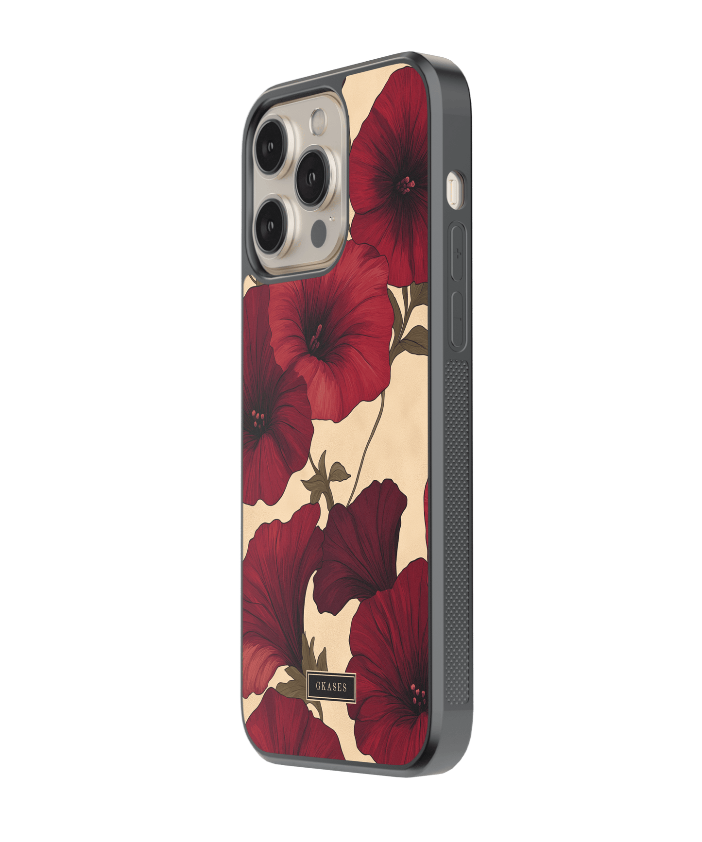 Elegant Red Floral Phone Case