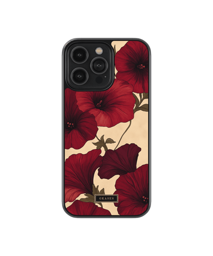 Elegant Red Floral Phone Case